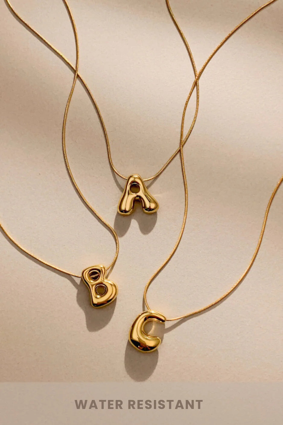 Bubble Initial Necklace (Stainless Steel)