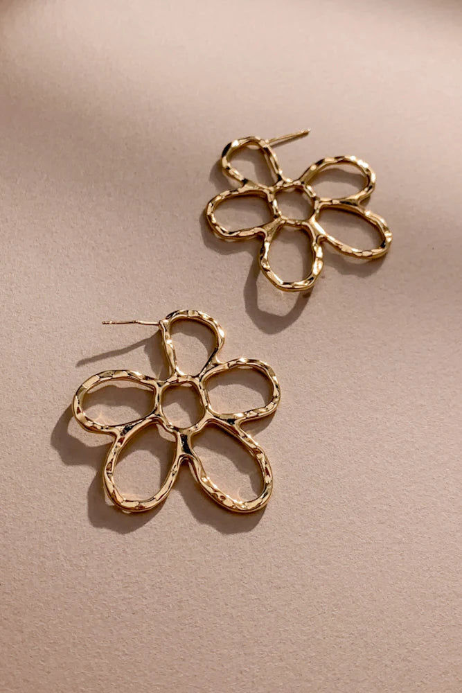 Flower Hoop Earrings