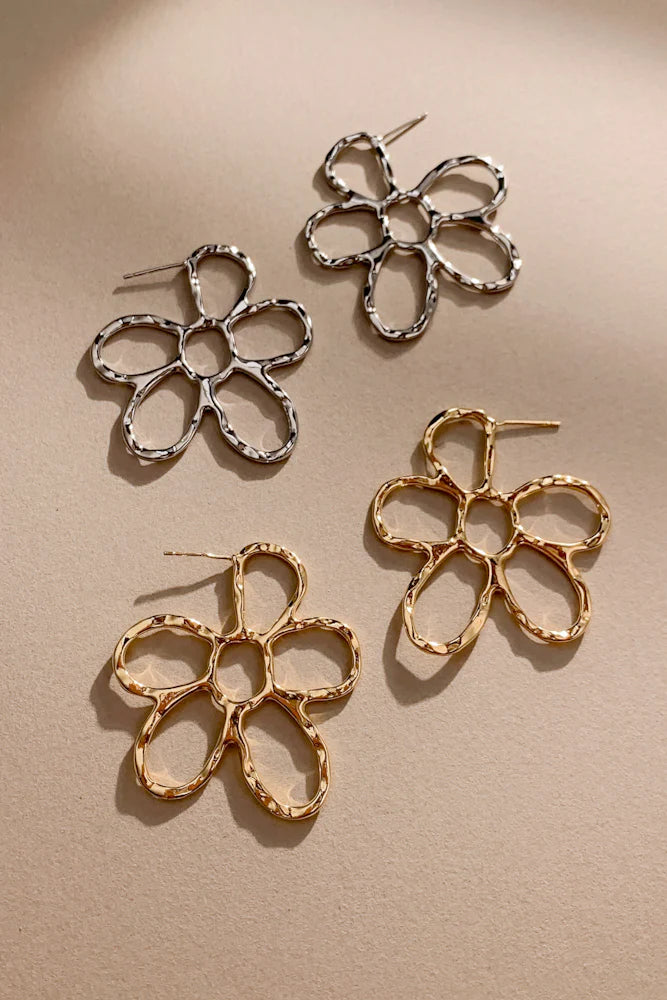 Flower Hoop Earrings