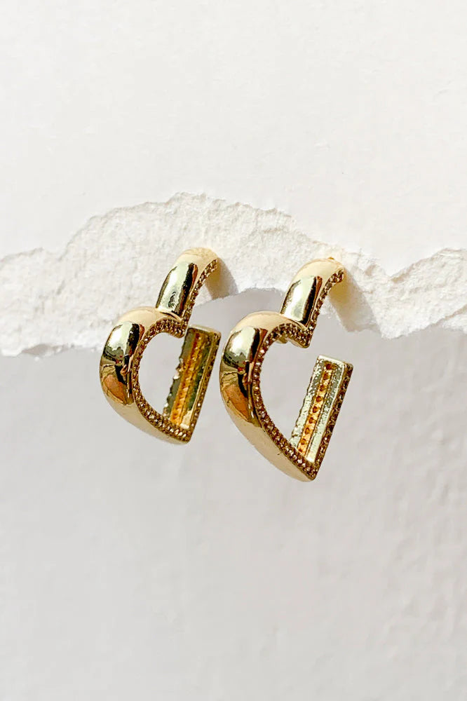 Emerie Cubic Heart Hoops